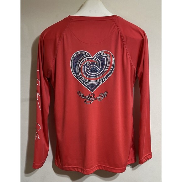 Women’s long sleeve fishing life T-shirt boating outdoor UV Protection Heart  F - Picture 1 of 7